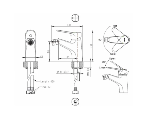 Смеситель Bravat Eco F3111147C для биде