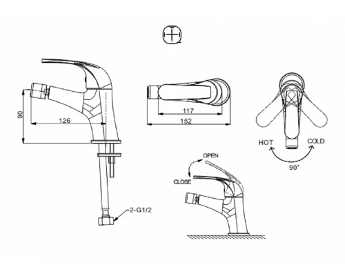 Смеситель Bravat Fit F3135188CP-RUS для биде