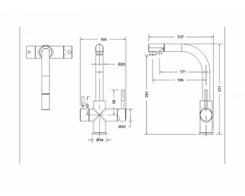 Смеситель Bravat Palace F729261CP-RUS для кухонной мойки с подключением питьевой воды