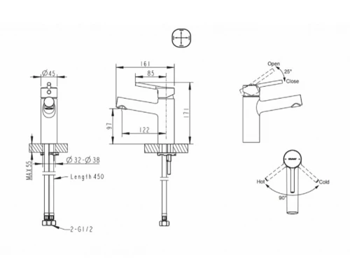 Смеситель Bravat Palace F1172217CP-RUS для раковины