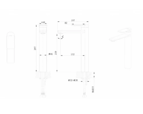 Смеситель Bravat Eddie F1369402CP-A-RUS для раковины, высокий, хром