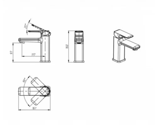 Смеситель Bravat Freya F1367400CP-RUS для раковины, хром