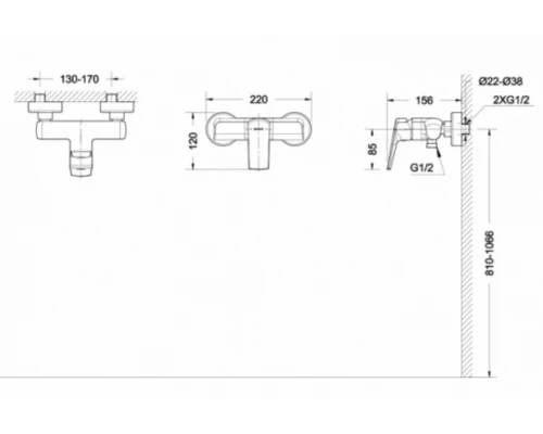 Смеситель Bravat Real F9121179CP-01 для душа, хром