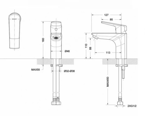 Смеситель Bravat Real F1121179CP для раковины, хром