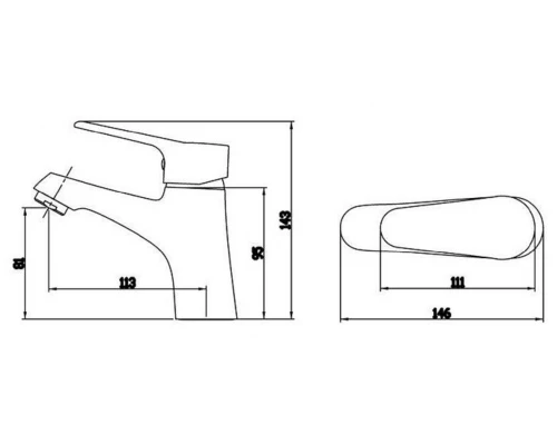 Смеситель Bravat Eco Black для раковины, черный, F1111147BM