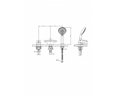Смеситель Bravat Cobra Black для ванны на борт ванны, черный, F5140197BM-RUS