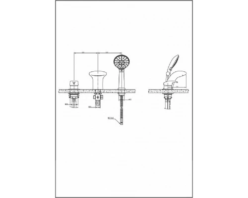 Смеситель Bravat Cobra Black для ванны на борт ванны, черный, F5140197BM-1-RUS