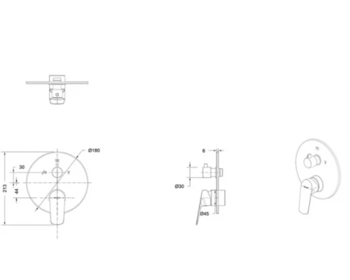 Смеситель Bravat Rhein для душа на 3 потребителя, хром, PB8429564CP-3-ENG