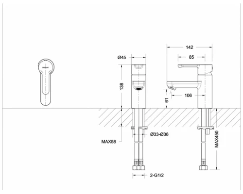 Смеситель для раковины Bravat Stream F13783C-2