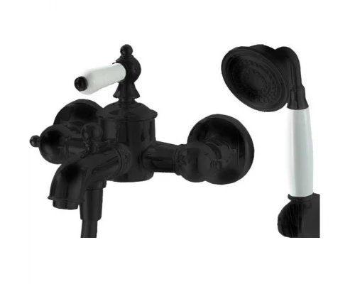 Смеситель Bravat Art Black для ванны и душа с душевым гарнитуром, черный, F675109BM-B