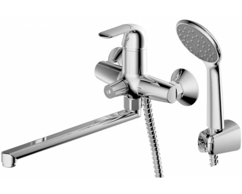 Смеситель Bravat Fit F6135188CP-LB-RUS для ванны и душа, длинный излив