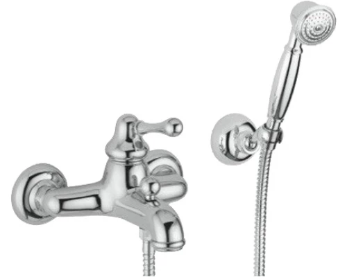 Смеситель для ванны с душа Bugnatese Maya 8902СR, с гарнитуром, хром