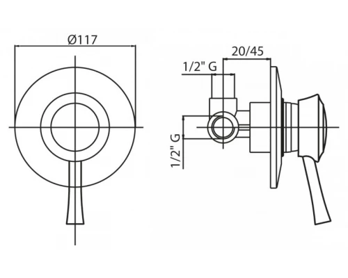 Смеситель для душа Cezares Giubileo GIUBILEO-DIM-02
