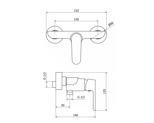 Смеситель для душа Cezares ROMANA-DM-01
