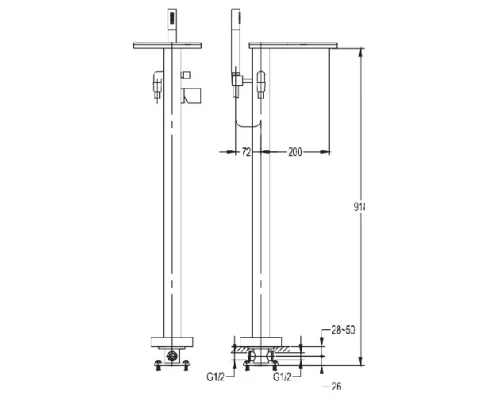 Смеситель Cezares Cascado CASCADO-VDP-01 для ванны