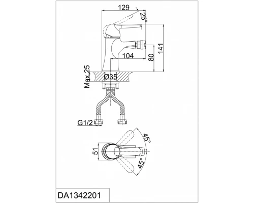Смеситель D&K Ambrosius Rhein DA1342201 для биде