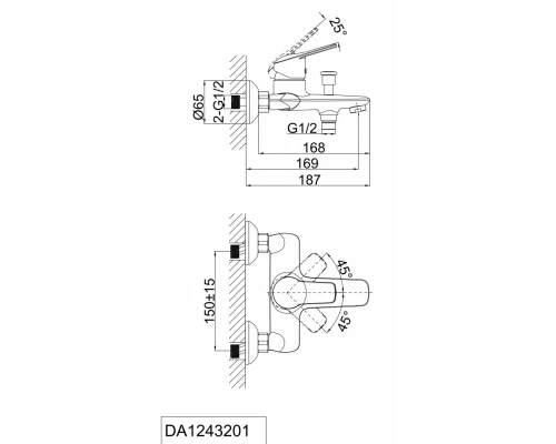 Смеситель D&K Arbeo Bayern DA1243201 для ванны и душа