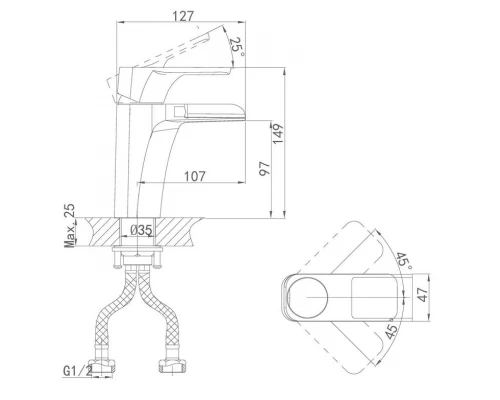 Смеситель D&K Berlin Steinbeis DA1432816 для раковины, белый