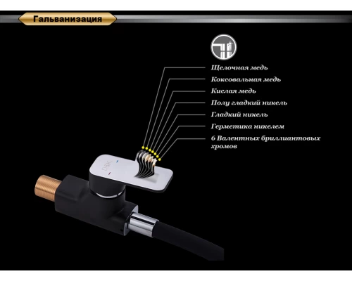 Смеситель D&K Berlin Technische DA1432915 для кухни, черный