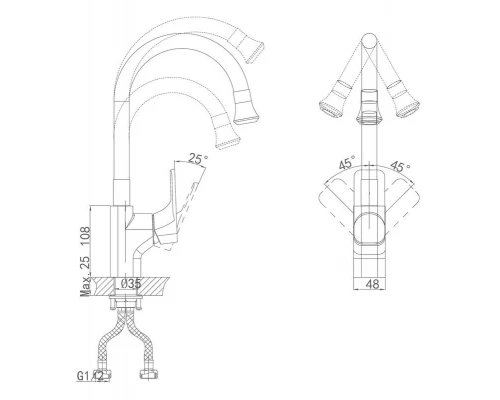 Смеситель D&K Berlin Freie DA1432901 для кухни