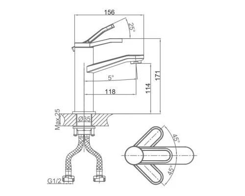Смеситель D&K Venice Rialto DA1062141 для раковины