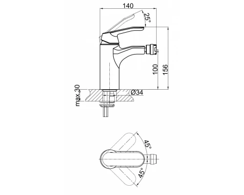 Смеситель D&K Venice Rialto DA1062201 для биде
