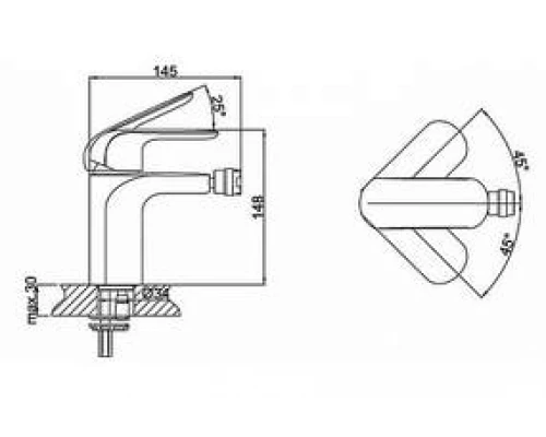 Смеситель D&K Venice Gondola DA1022201 для биде