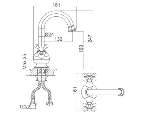 Смеситель D&K Hessen Hercules DA1422141 для раковины