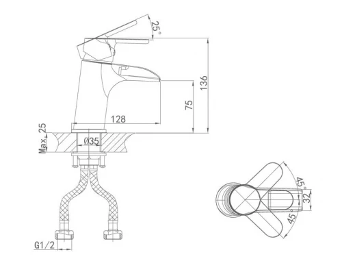 Смеситель D&K Rhein Marx DA1392801 для раковины