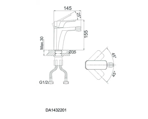 Смеситель D&K Berlin Freie DA1432201 для биде, хром