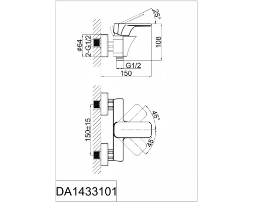 Смеситель D&K Berlin Freie DA1433101 для душа, хром