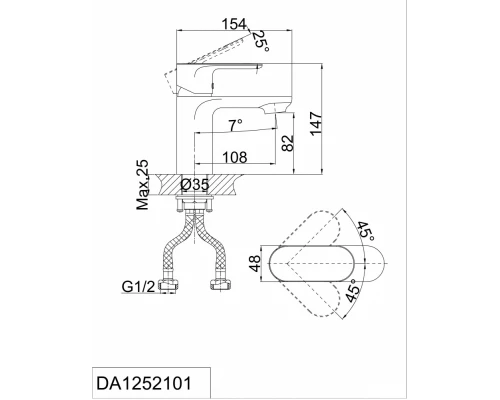 Смеситель D&K Durer Bayern DA1252101 для раковины