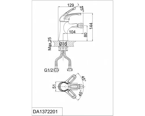 Смеситель D&K Eucharius Rhein DA1372201 для биде