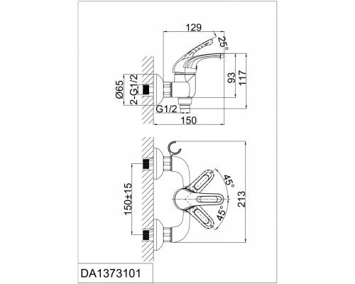 Смеситель D&K Eucharius Rhein DA1373101 для душа