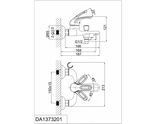 Смеситель D&K Eucharius Rhein DA1373201 для ванны и душа