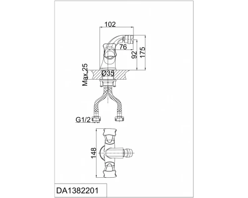 Смеситель D&K Grimm Hessen DA1382201 для биде