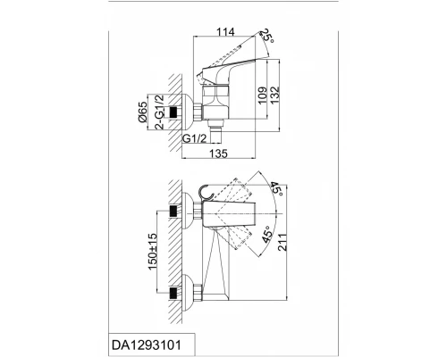 Смеситель D&K Hertz Rhein DA1293101 для душа