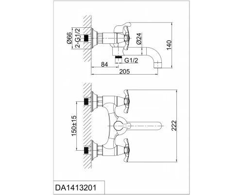 Смеситель D&K Lorsch Hessen DA1413201 для ванны и душа