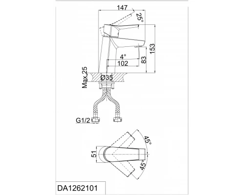 Смеситель D&K Mosel Rhein DA1262101 для раковины