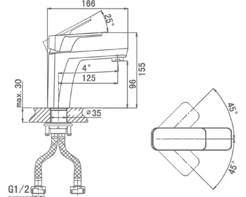 Смеситель D&K Berlin Tourto для раковины, золото, DA1432103