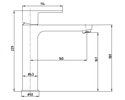 Смеситель E.C.A Nita 102188041EX для раковины с удлиненным корпусом