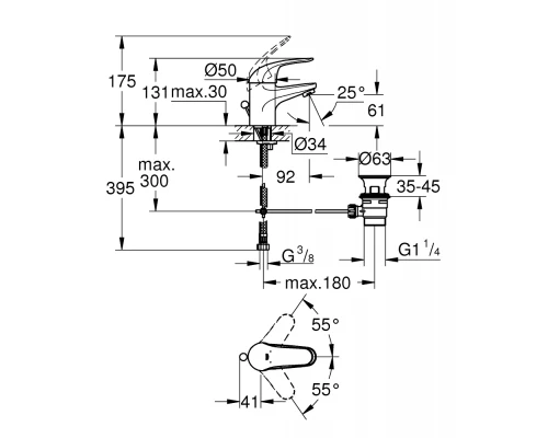 Смеситель Grohe Euroeco 23262000 для раковины