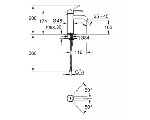 Смеситель Grohe Essence New 23590001 для раковины, хром
