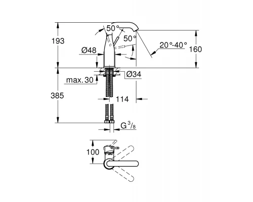 Смеситель Grohe Essence New 23463001 для раковины