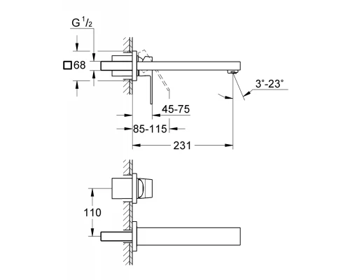 Смеситель для раковины Grohe Eurocube 23447000, хром