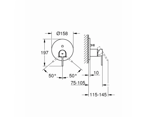 Смеситель однорычажный Grohe Plus 24060003 для ванны и душа