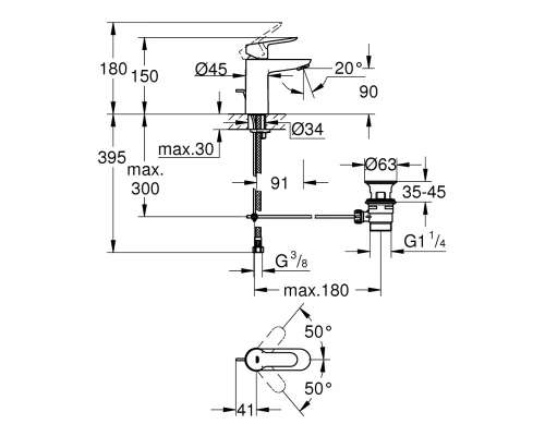 Смеситель Grohe BauEdge 23328000 для раковины