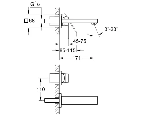 Смеситель Grohe Eurocube 19895000 для раковины, внешняя часть, S-Size