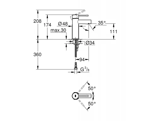 Смеситель Grohe Essence 34294001 для раковины