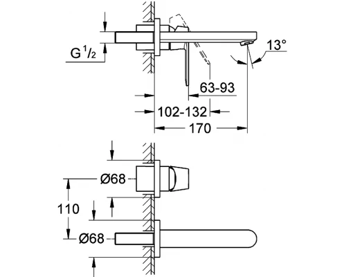 Смеситель Grohe Eurosmart Cosmopolitan 19381000 для раковины